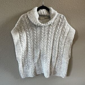 Joie Gray Cable Knit Cowl Neck Sweater